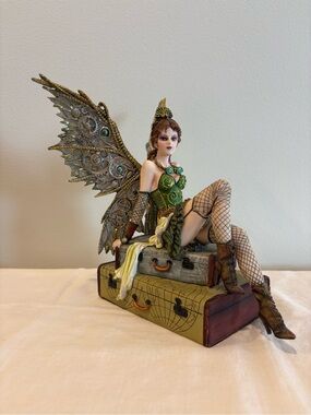 Pacific Giftware Fantasy Woman Fairy Traveler On Suitcases Burlesque DETAILED!